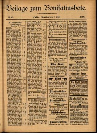 Zweite Ausgabe vom Sonntag, den 05. Juni 1898.