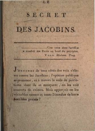 Le Secret des Jacobins