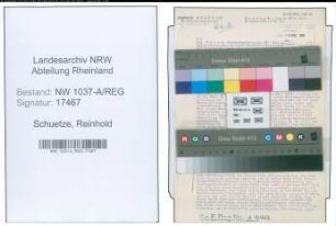 Entnazifizierung Reinhold Schuetze , geb. 00.00.0000 (Stadtinspektor)