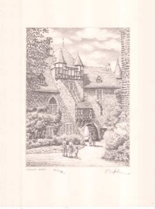 Romantische Schlösser im Bergischen Land - Sechs Kunst-Grafiken aus dem Bergischen Land gezeichnet von Barbara Hohmann