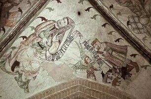 Das Lamm Gottes, umrahmt von Erzvätern, alttestamentlichen Königen und Propheten, dem Judas Thaddäus und der Verkündigung an die Hirten