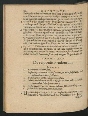 Caput XVII. De responsis prudentum.