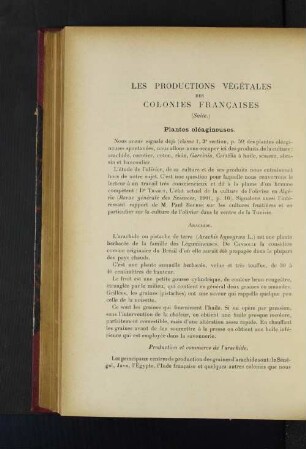 Les Productions Végétales Des Colonies Francaises.