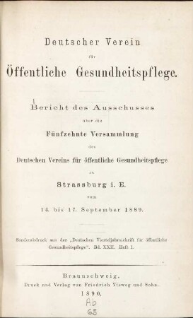 15: Strassburg i. E. vom 14. bis 17. September 1889