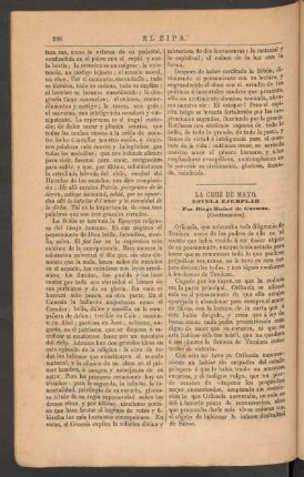 La Cruz de Mayo. - [Continuación]. : Novela ejemplar