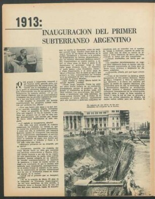 1913: Inauguración del primer subterraneo argentino