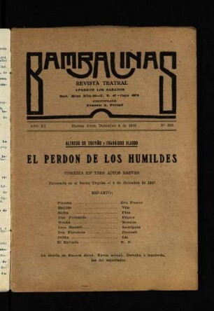 El perdón de los humildes : comedia en tres actos breves