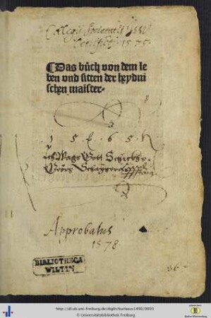 Das buch von dem leben vnd sitten der heydnischen maister