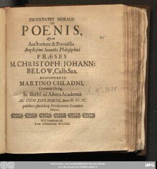 Dissertatio Moralis De Poenis