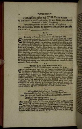 Verhandlung über das XVII. Gravamen [...]