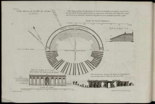 Pl. V. Vielles Ruines de la Ville de Saintes [...] Plan Topographique de L'Amphiteatre [...]