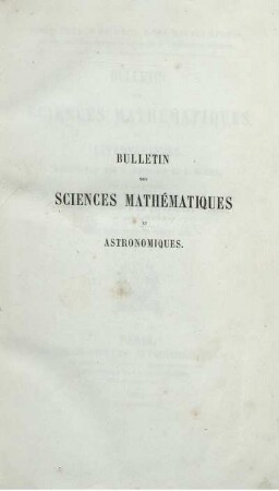 3: Bulletin des sciences mathématiques et astronomiques