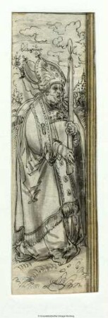 Der Heilige Blasius, mit einer Kerze, nach rechts