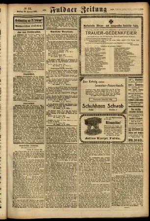 Zweite Ausgabe vom Freitag, den 28. Januar 1921.