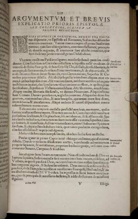 [ II. Caput ]. Argumentum Et Brevis Explicatio Prioris Epistolæ Ad Corinthios, Scripta A Philipo Melanthone.