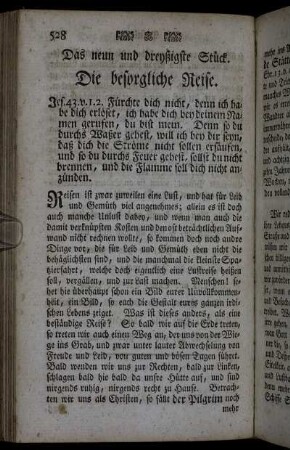 Das neun und dreyßigste Stück. Die besorgliche Reise. - Das vierzigste Stück. Die gedrückte Religion.
