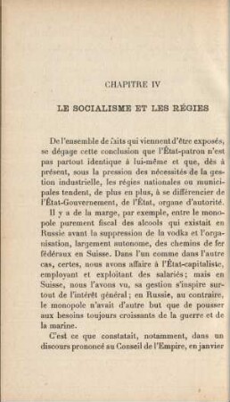 Chapitre IV Le Socialisme Et Les Régies