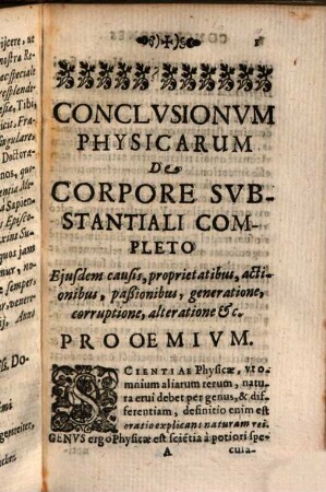 Conclusiones Physicæ Per Aliquot Principia Philosophica Explicatæ