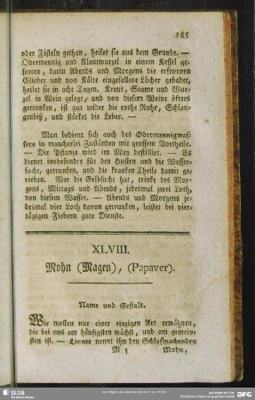 XLVIII. Mohn (Magen), Papaver)