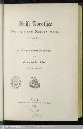 Luise Dorothee Herzogin von Sachsen-Gotha, 1732 - 1767