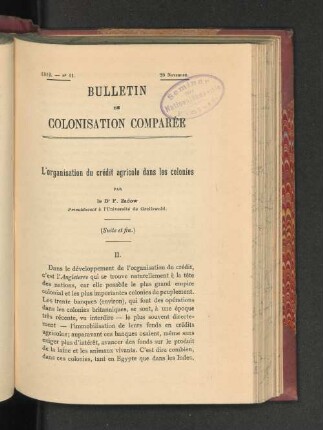 l organisation du credit agricole dans les colonies