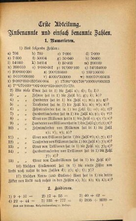 Sammlung von arithmetischen Aufgaben in systematischer Ordnung : Ein Uebungsbuch für Latein- und Realschulen, [1]