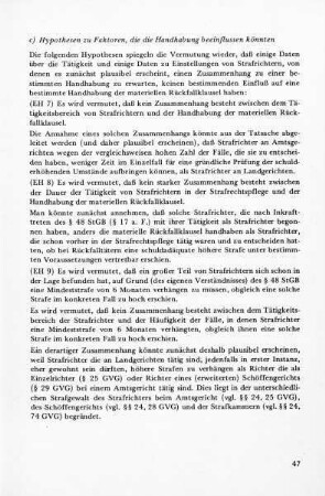 c) Hypothesen zu Faktoren, die die Handhabung beeinflussen könnten: EH 7 bis EH 11