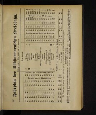 Fahrplan der Südstormarnschen Kreisbahn.