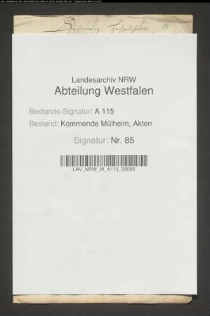 Ankündigung einer Visitation der Kommenden Welheim, Malenburg, Brackel und Duisburg.