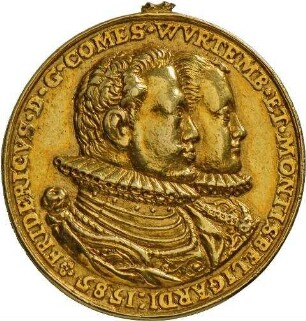 Medaille auf Graf Friedrich von Mömpelgard und Fürstin Sibylla von Anhalt