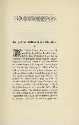 Die moderne Auffassung des Tragischen