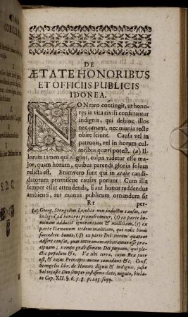 De Ætatehonoribus Et Officiis Publicis Idonea.