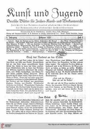 Heft 1 (1. Jahrgang Februar 1921)