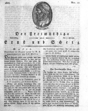 Nro. 27, Donnerstag, den 7. Februar 1805