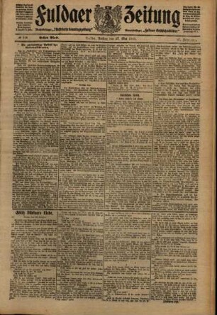 Erste Ausgabe vom Freitag, den 27. Mai 1910.