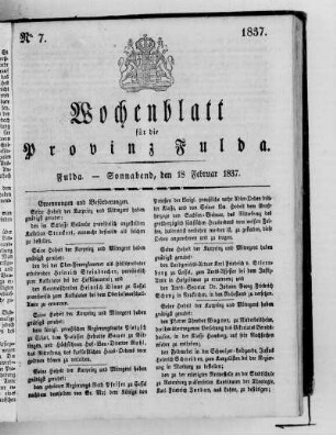 Nr. 7, Ausgabe vom 18. Februar 1837