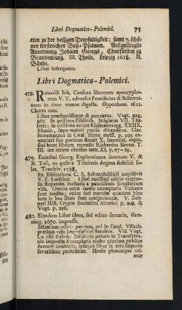 75-178, Libri Dogmatico-Polemici