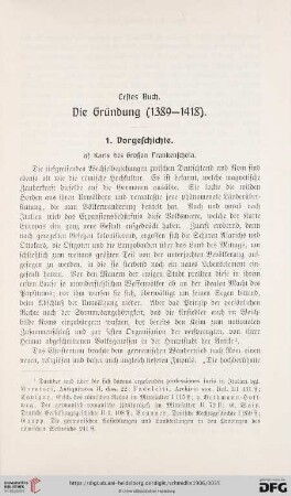 Erstes Buch: Die Gründung (1389-1418)