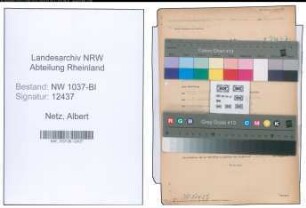 Entnazifizierung Albert Netz , geb. 07.11.1893 ()
