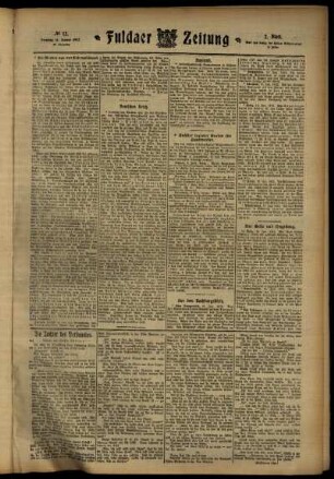 Zweite Ausgabe vom Dienstag, den 16. Januar 1912.
