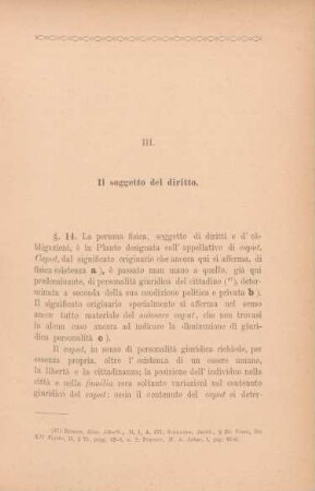 III. Il soggetto del diritto