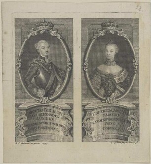 Doppelbildnis des Christian Fridericvs Carl Alexander und der Friderica Carolina