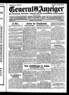 General-Anzeiger für Oberhausen, Sterkrade, Osterfeld und das nordwestliche Industriegebiet. 1921-1930