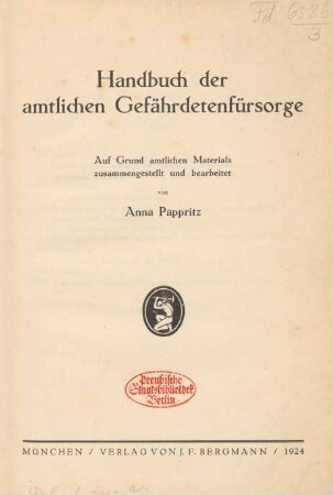 Handbuch der amtlichen Gefährdetenfürsorge