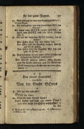Das zweyte Hauptstueck handelt Von der Gnade Gottes