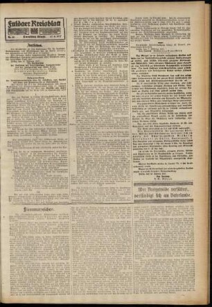 Zweite Ausgabe vom Samstag, den 17. Februar 1917.