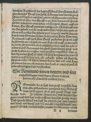 Wie Reymund seinen vettern und sein ungefell klaget/ ...