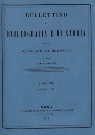 Tomo VII. Ottobre 1874.