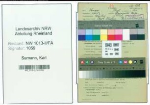 Entnazifizierung Karl Samann , geb. 02.10.1889 (Kaufmann)