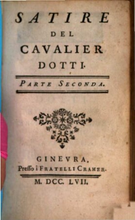 Satire Del Cavalier Dotti. 2